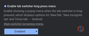 Google Chrome Tab Switcher Menu