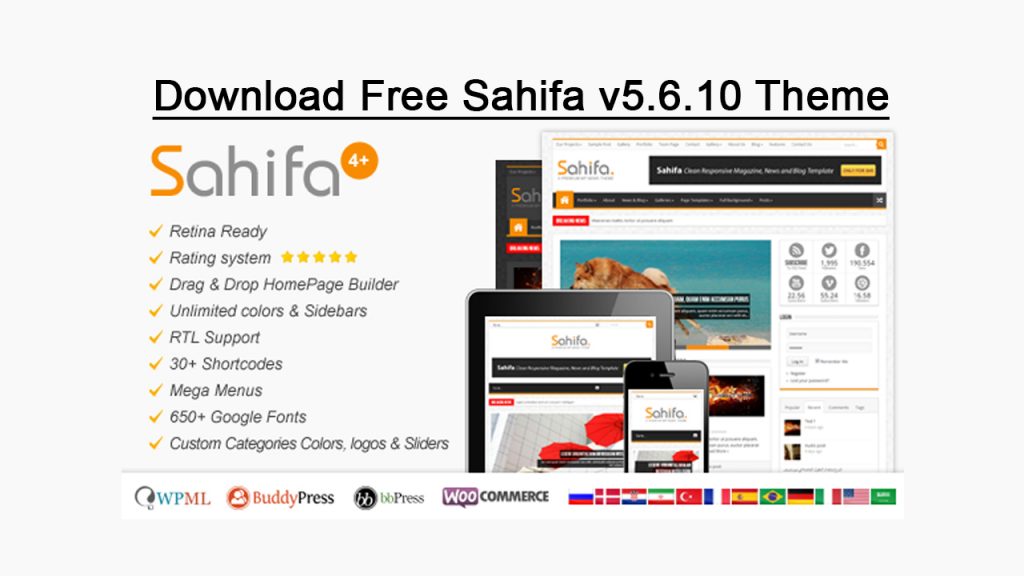 Download Free Sahifa v5.6.10 Theme – Responsive WordPress News Magazine