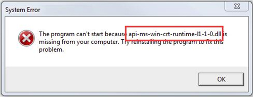 Api Ms Win Crt Runtime L1 1 0.dll Is Missing Error