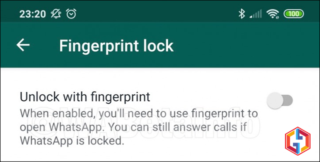 Whatsapp FingerPrint Lock