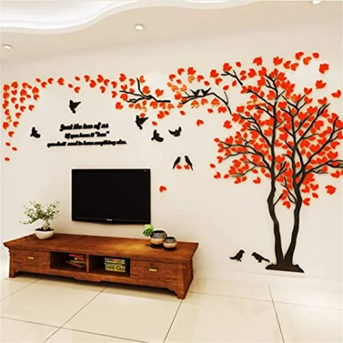 Bedroom Wall Art Designs with 3D Tree