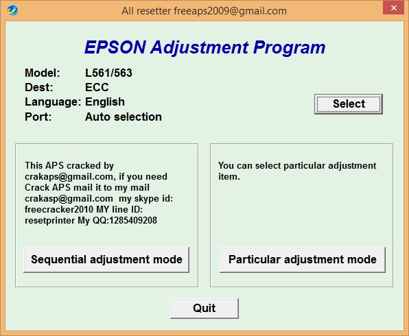 Epson L561 Adjustment Program