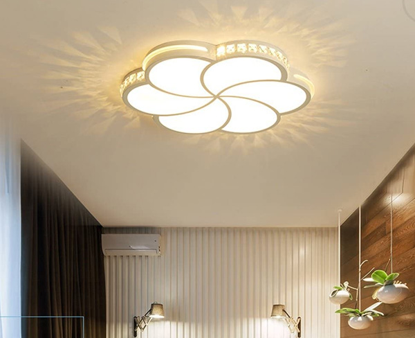Glowing Flower Ceiling Design For Bedroom