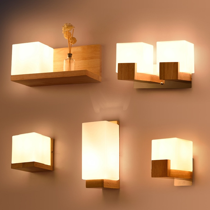Modern LED Wooden Wall Lamps