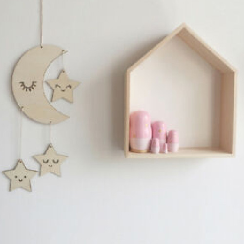 Simple Moon Cloud Star Wooden Wall Hanging Decor