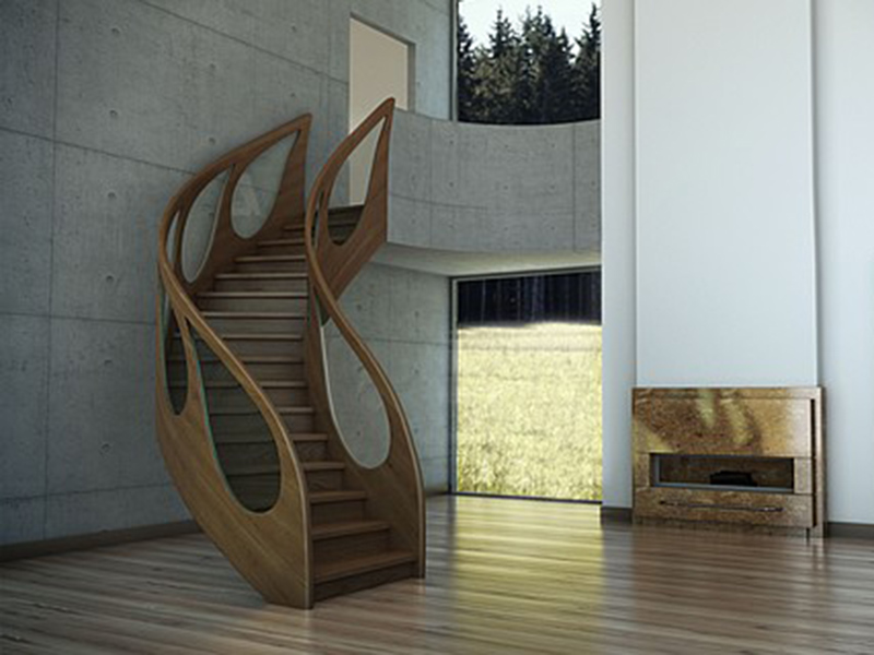 Staircase Wood And Glass