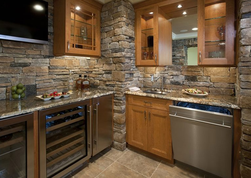 Rock Wall Kitchen Design