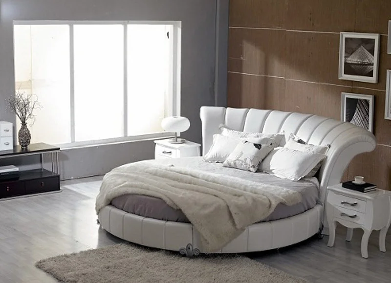 White Round Bed