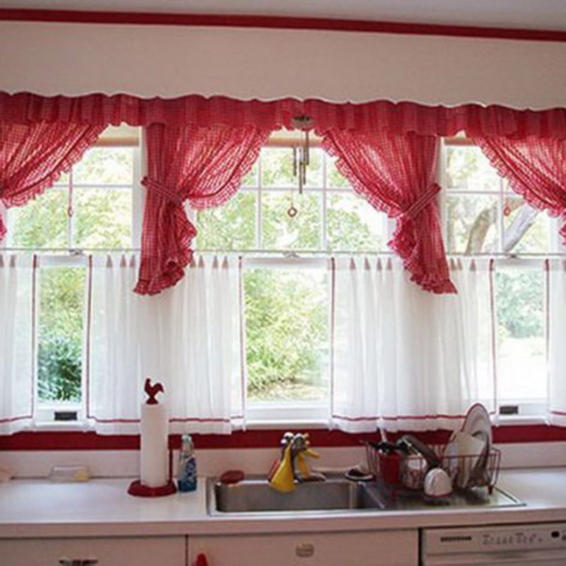 Best Kitchen Maroon Curtain Ideas