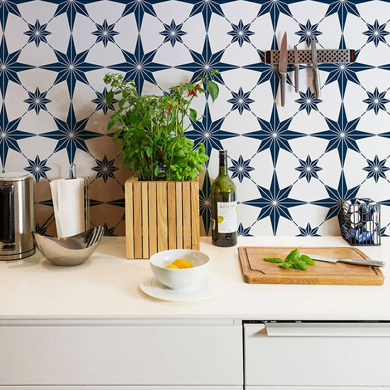 Blue and White Kitchen Tiles