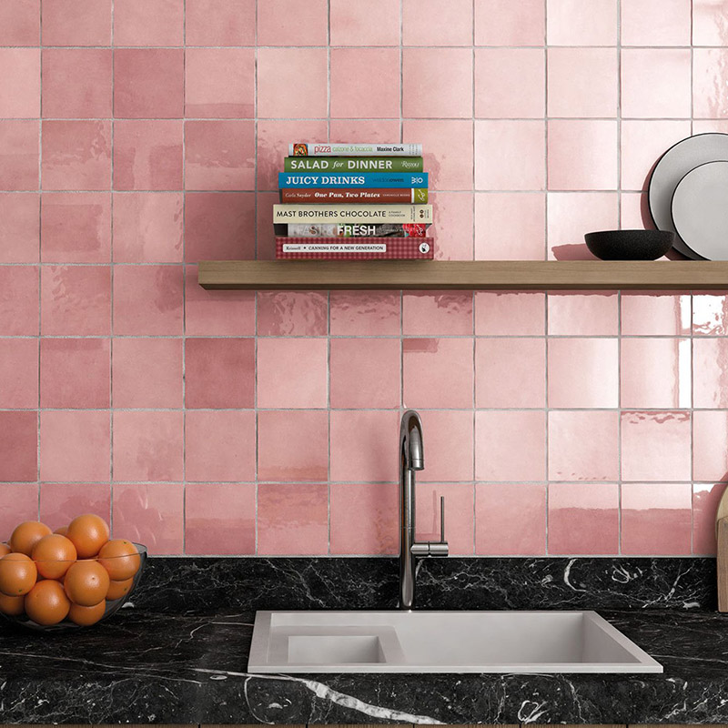 Light Pink Kitchen Tiles