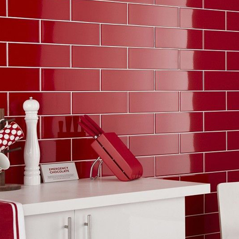 Red Color Kitchen Tiles