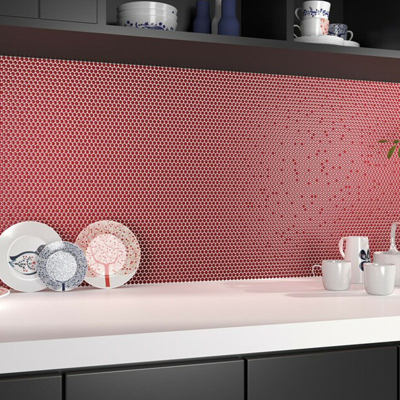 Red Dots Kitchen Wall Tiles