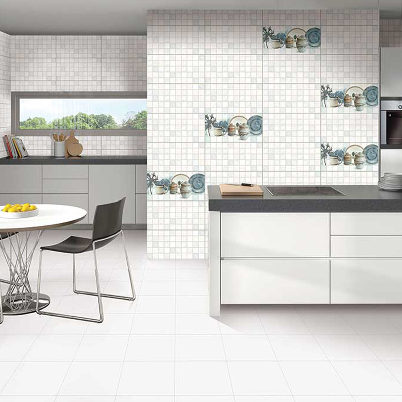 White Dots Kitchen Tile