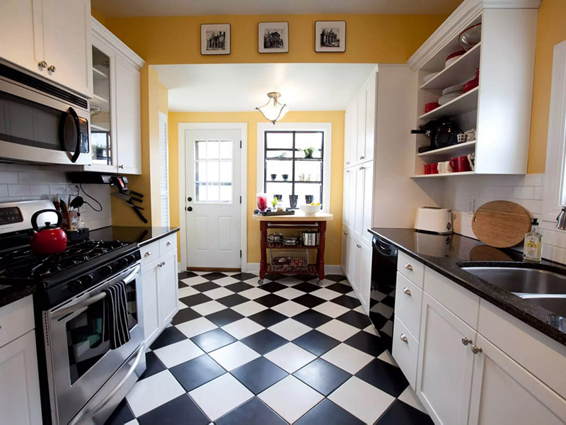 Black And White Kitchen Floor Tile