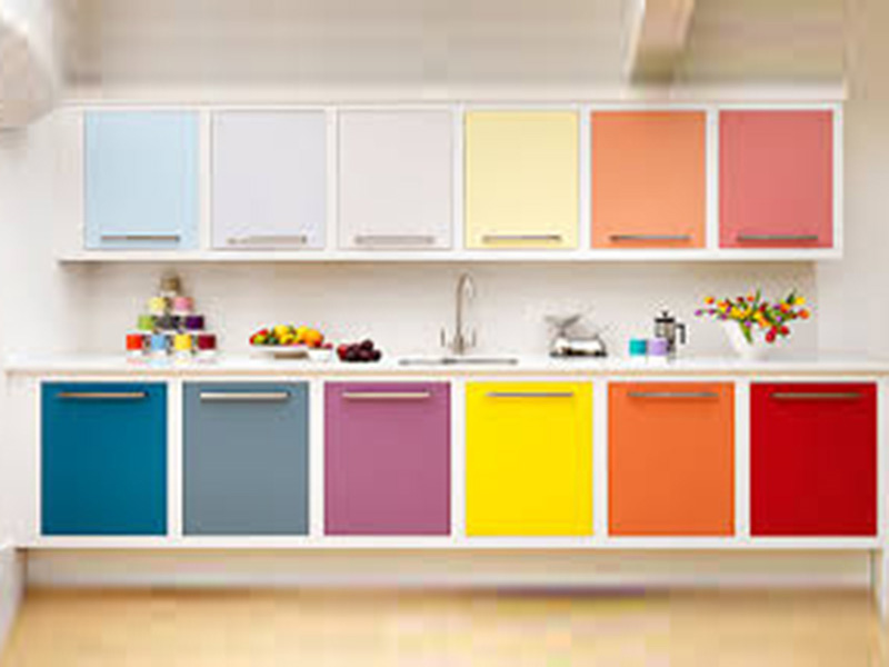 Colorful Kitchen Cabinet