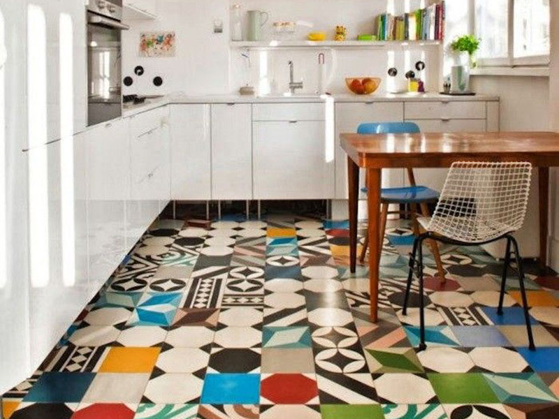 Colorfull Kitchen Floor Tiles