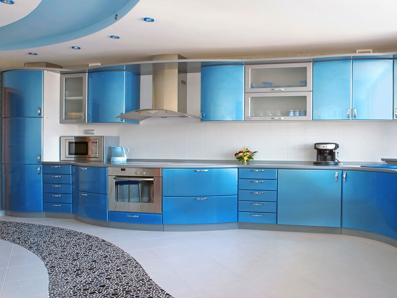 Coloured Kitchen Cabinet 1