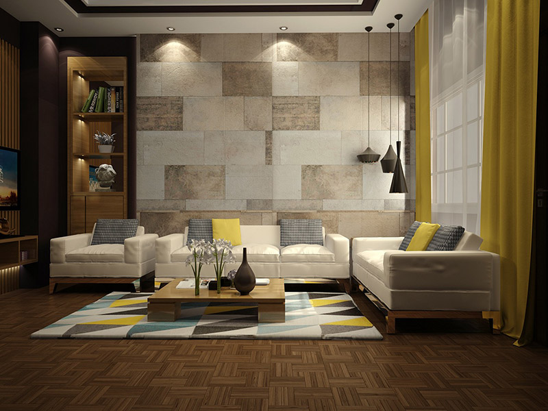 Decent Style Wall Tile Living Room