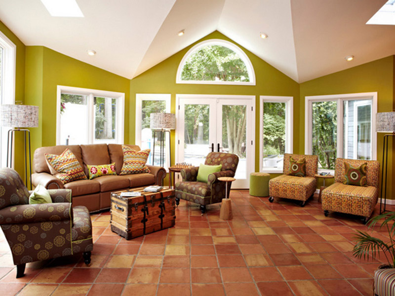 Glassy Floor Tiles Livingroom