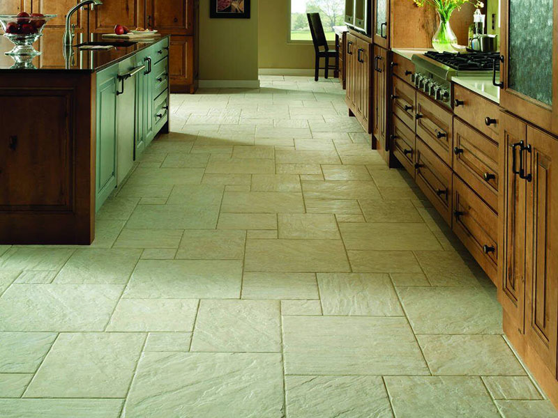 Green Light Kitchen Floor Tiles