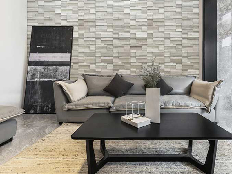 Grey Stone Wall Tiles Livingroom