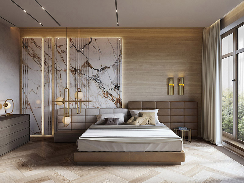 Modern Marble Wall Tiles Bedroom