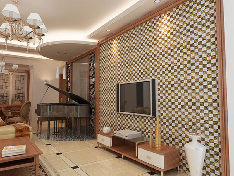 Porcelain Glass Mosaic Tile For Living Room