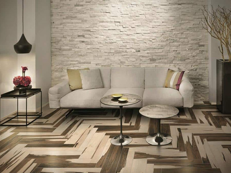 Porcelain Tilesflooring With Wood Effect Livingroom