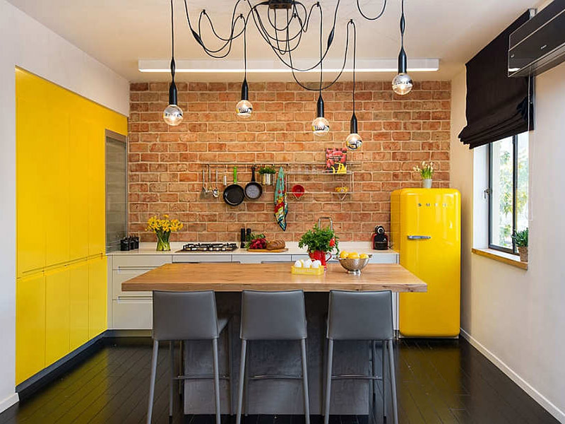 Small Yellow Kitchen Design