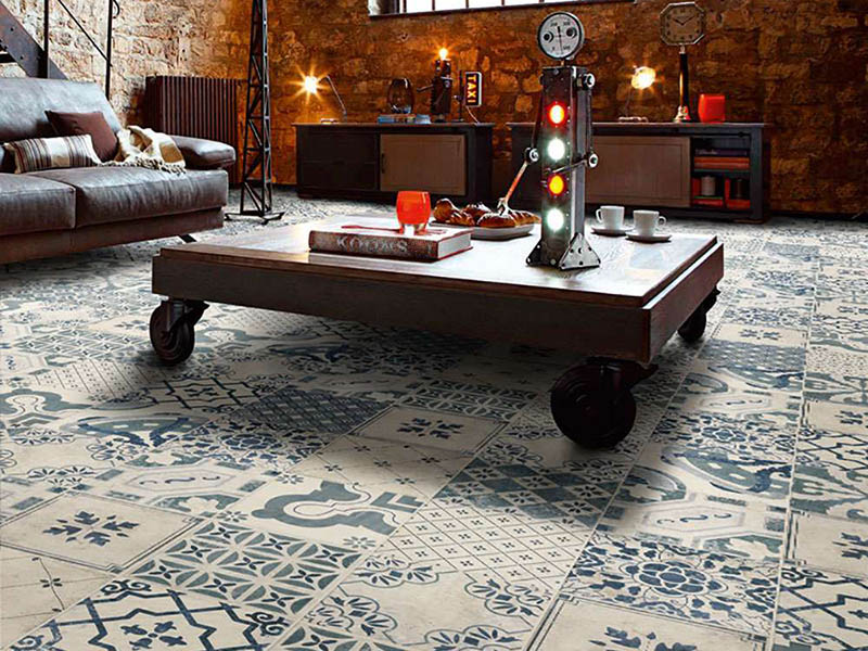 Unique Floor Tiles In Living Room Design