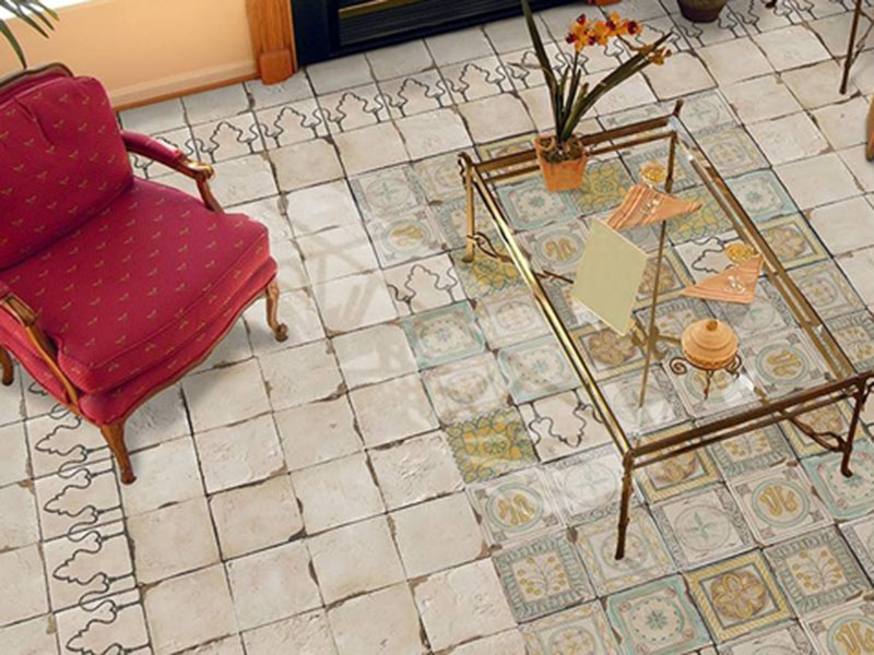 Vintage Floor Tile Living Room