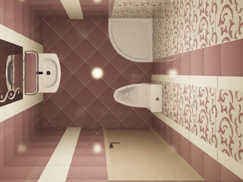 3d Ceramic Tiles Design For Bathroom Pink