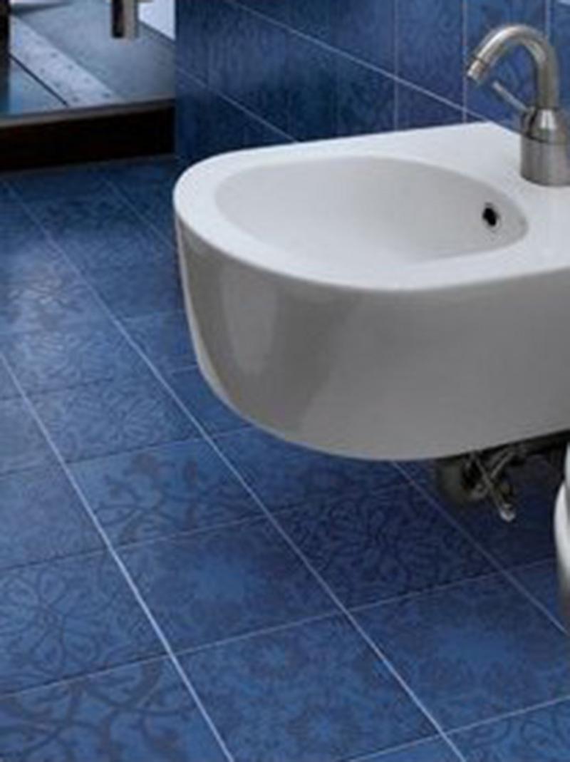 Bathroom Floor Tiles Bright Blue
