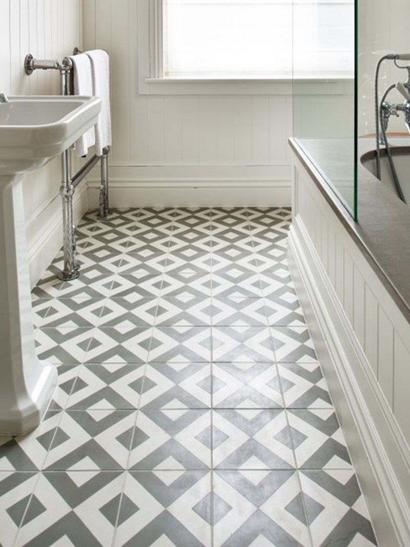 Bathroom Floor Tiles Geometric Design