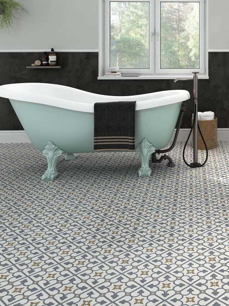 Blue Procelain Bathroom Floor Tiles