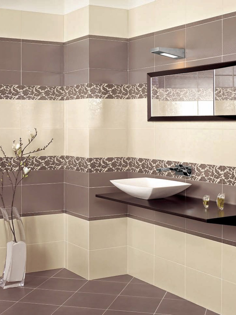 Brown Color Wall Tiles Bath Room