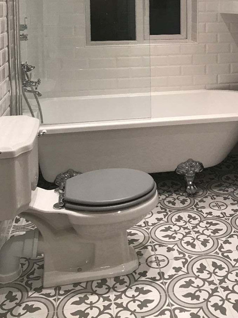 Grey Floor Tiles Bathroom