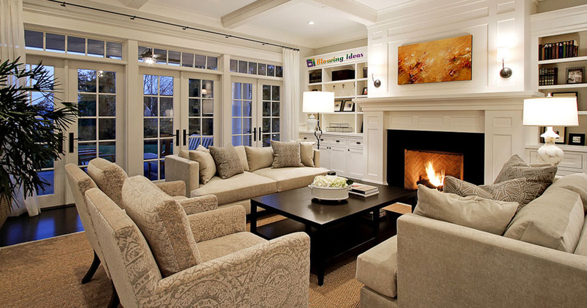 Awkward Living Room Layout With, How To Furnish A Long Living Room With Fireplaces