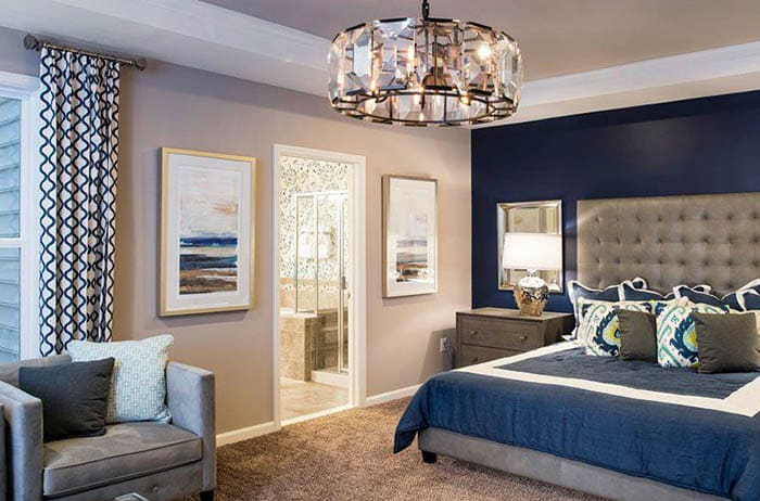 Beige And Blue Wall Combination