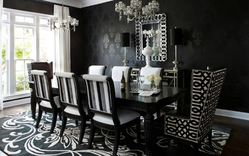 Black And Grey Dining Room