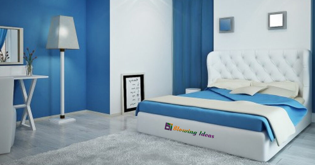 Blue Two Colour Combination Bedroom Wall 1024x538