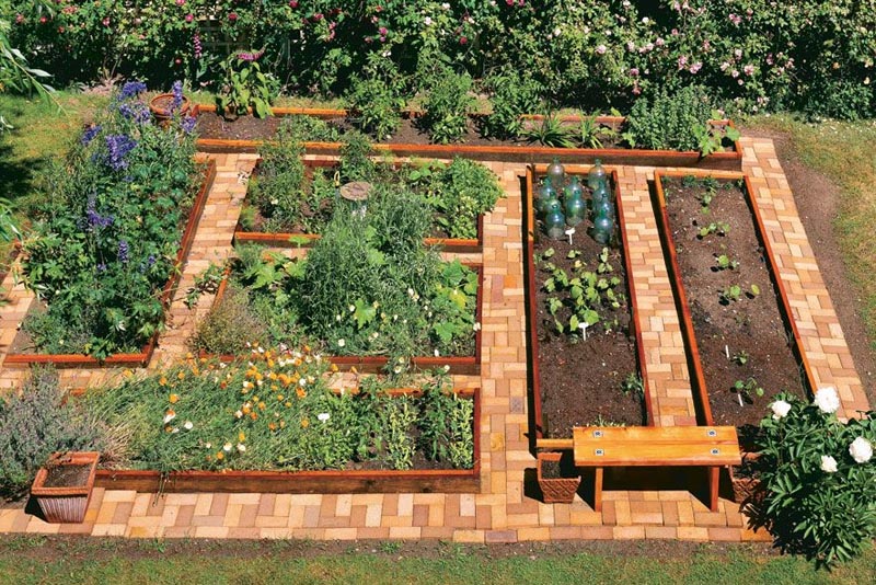 Bricks Path for Flower and Vegetable Garden