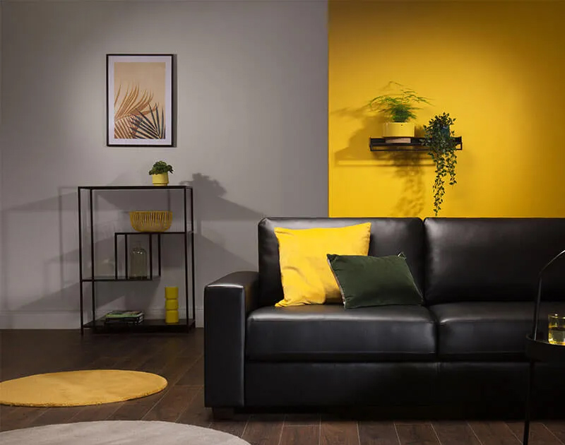 Grey And Mustard Colour Scheme For Living Room