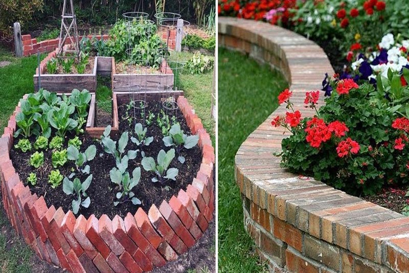 Highlight Large Flowerpot with Bricks