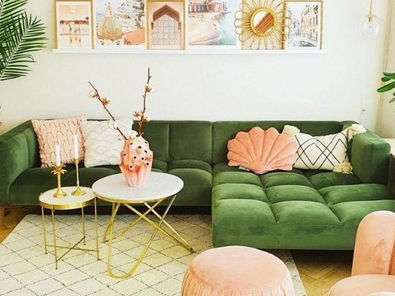 Peach And Lime Living Room