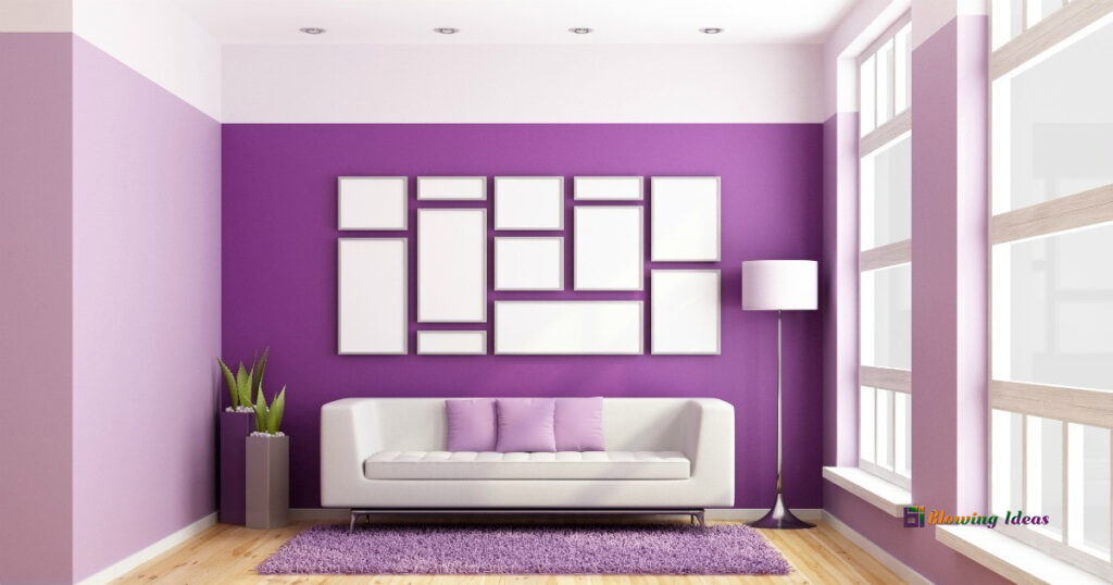Purple Two Colour Combination For Living Room Walls