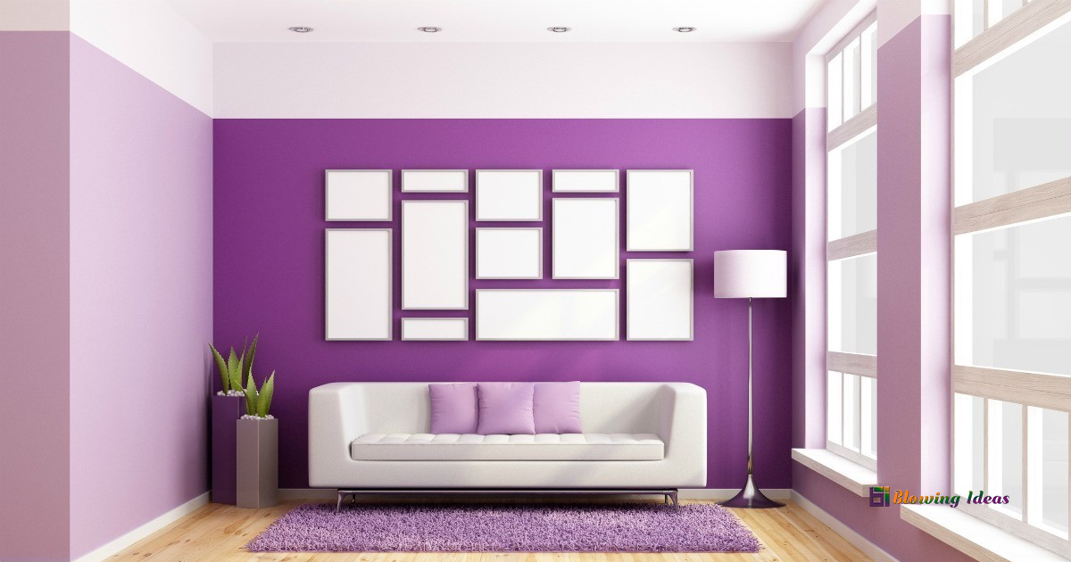 Purple Two Colour Combination For, Purple Living Room Wall Paint