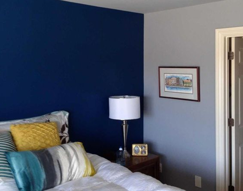 Blue And Grey Colour Combination Bedroom Walls