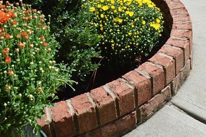 little garden brick wall
